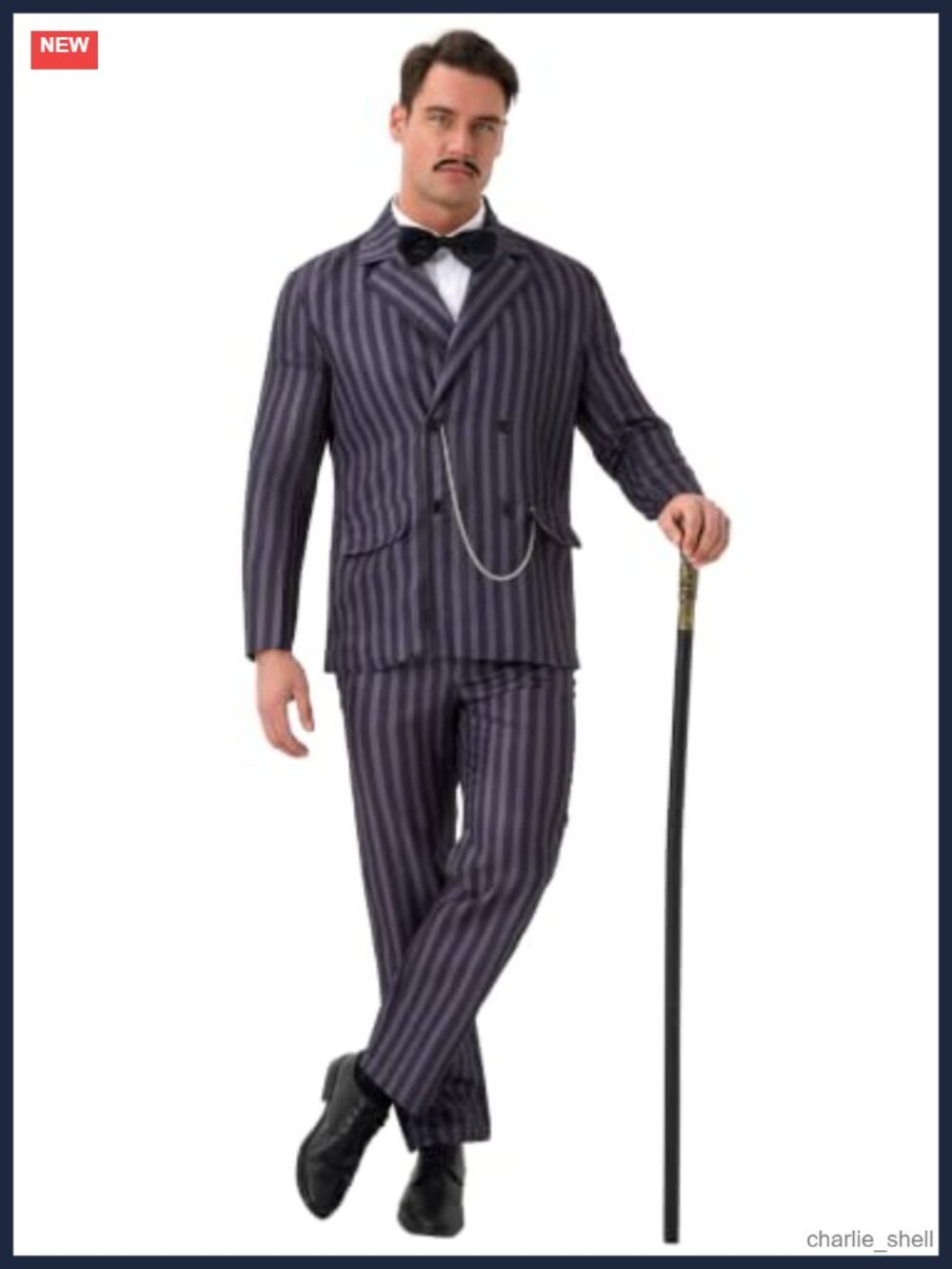 Men's Pinstripe 1920s Gangster Mobster Costume Suit Set